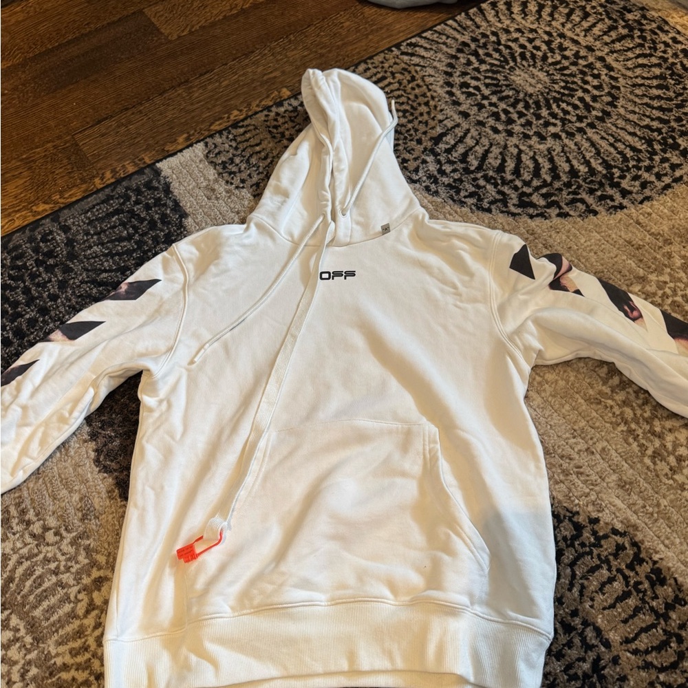 Off-White White Hoodie with Black Accents